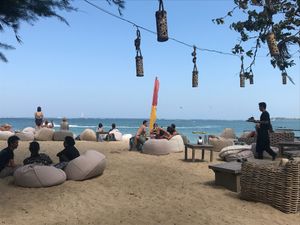 Beach view  at Genius Cafe in Sanur