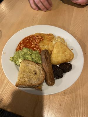 Vegan brunch, swapping mushrooms for an extra hash brown  at Common - Nell's Pizza in Manchester
