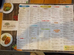 Menu at Origenes Organicos - Hipodromo Condesa in Mexico City