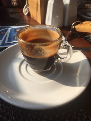 Coffee machine espresso at Pumpernickel Bakery and Babylon Cafe in Pokhara