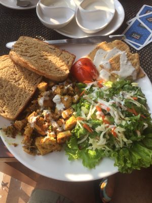 Tofu scramble at Pumpernickel Bakery and Babylon Cafe in Pokhara