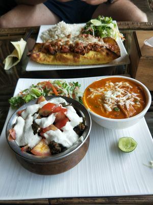 Vegan Green Lentils and tacos at Pumpernickel Bakery and Babylon Cafe in Pokhara