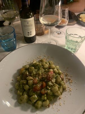 gnocchi con pesto di basilico e pomodorini   at La Corte in Ravenna