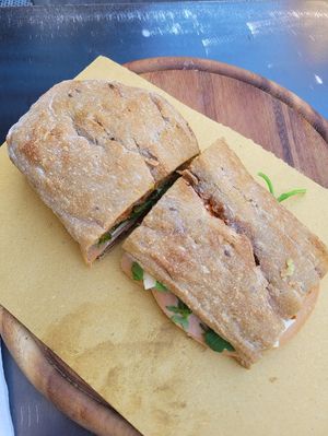 vegan Risorgimento sandwich at Duecento Gradi in Rome