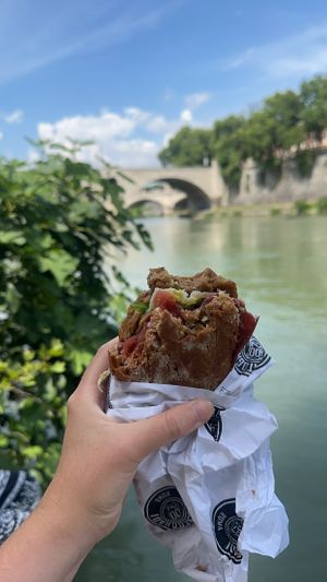 Sandwich overlooking the river!  at Duecento Gradi in Rome