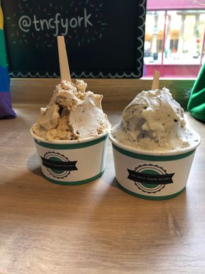Biscoff on the left and oreo on the right  at The Nice Cream Factory in York