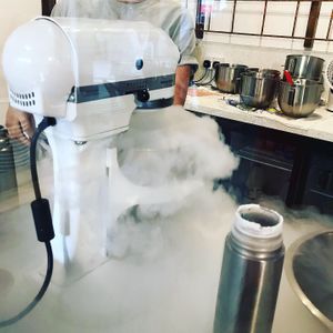 Ice cream in the making  at The Nice Cream Factory in York