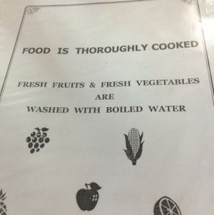 menu  at Marie Min in Mandalay