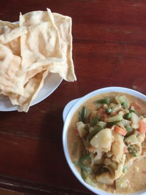 Delicious coconut veg curry!  at Marie Min in Mandalay