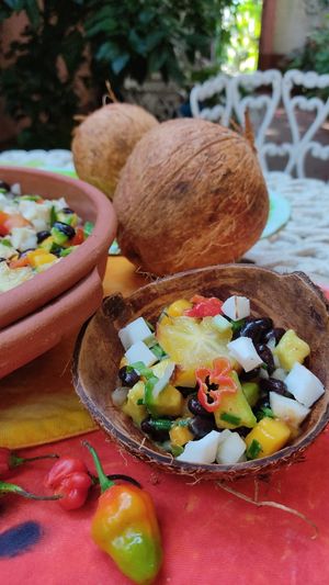 Coconut & black bean ceviche at Hostal Patio de 27 in Havana