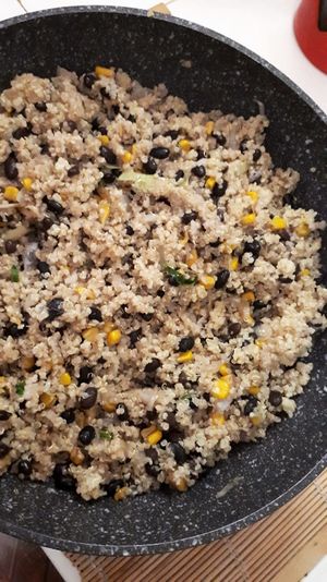 Quinoa with black beans and sweet corn at Hostal Patio de 27 in Havana