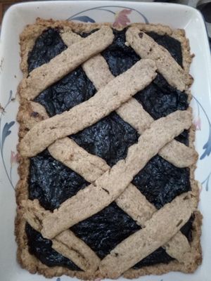 Amazing home made vegan "crostata" pie at Hostal Patio de 27 in Havana