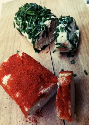 vegan cheeses at Hostal Patio de 27 in Havana