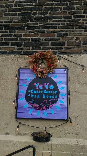 sign at Yu Yo Craft Supply + Tea House in Halifax