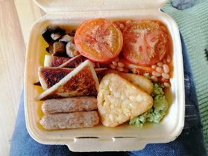 Farmhouse vegan breakfast at Causeway Cafe in Belfast