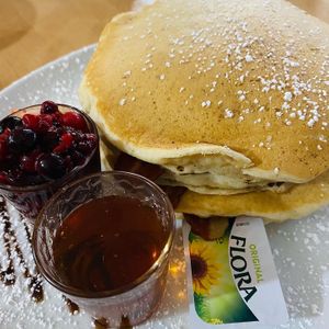 Boston pancake stack at Causeway Cafe in Belfast