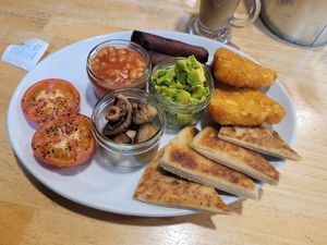 Vegan Farmhouse Breakfast at Causeway Cafe in Belfast