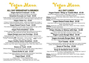 Their new Vegan Menu at Causeway Cafe in Belfast