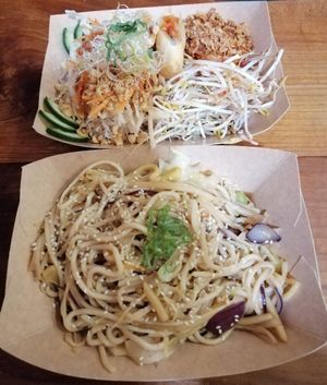 Stir fry and Vietnamese noodle salad at Osha in Ljubljana