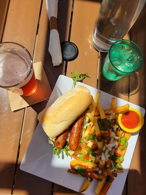 Housemade vegan Brat with peace fries🤤🤤🤤🤤 at VanGogh's Eeterie in Springfield