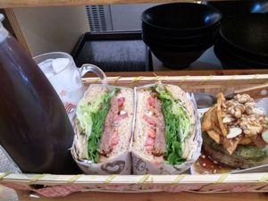 Wow. Looks and tastes amazing at No Meat Burger Health in Busan