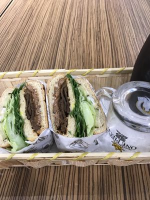 Bulgogi sandwich  at No Meat Burger Health in Busan