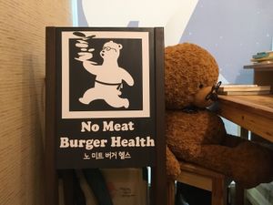 Adorable at No Meat Burger Health in Busan
