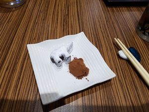 Chocolate ganache at No Meat Burger Health in Busan