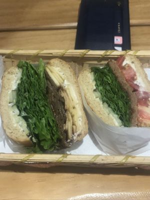 bean bulgogi and no meat burger at No Meat Burger Health in Busan