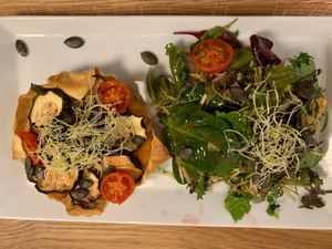 Vegan sweet potato quiche  at Genusshelden in Hamburg