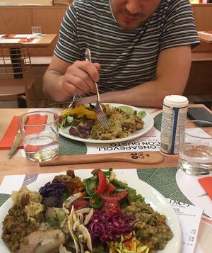 Lunch salad bar  at Bio's Kitchen in Bologna