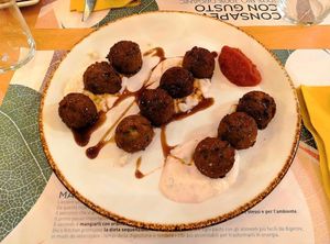 Va là fel, il piatto di falafel at Bio's Kitchen in Bologna