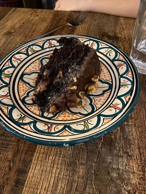 Chocolate, date, walnut and cashew cake at Vegetus in Cheltenham