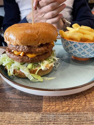 Double burger  at Vegetus in Cheltenham
