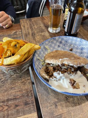Seitan gyro & loaded fries  at Vegetus in Cheltenham