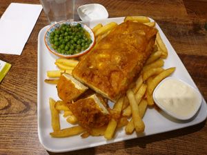 Tofish and chips 🍟 at Vegetus in Cheltenham