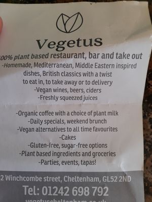 More information at Vegetus in Cheltenham