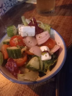 Side salad with the moussaka at Vegetus in Cheltenham