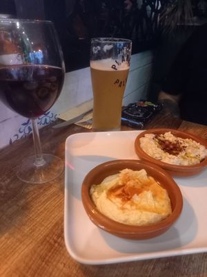 Humus and aubergine dip at Vegetus in Cheltenham