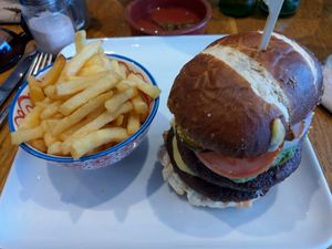 Not your regular burger and fries... so tasty! at Vegetus in Cheltenham