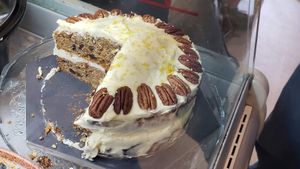Carrot cake at Vegetus in Cheltenham