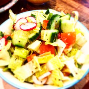 Large side salad with dressing  at Vegetus in Cheltenham