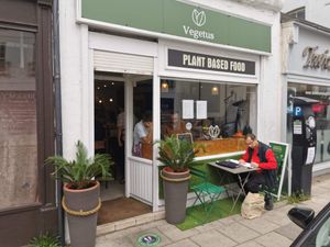 Cafe frontage at Vegetus in Cheltenham