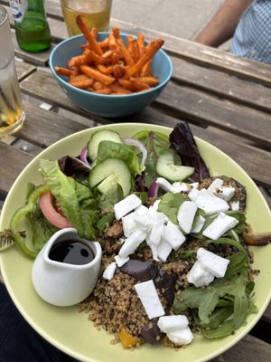Quinoa salad with extra plant based feta   at Cranberry Swamp in Whitby
