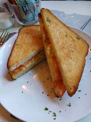 Vegan Cheeze and Tomato Toastie! at Cranberry Swamp in Whitby
