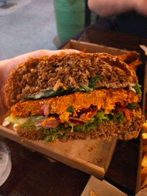 Dr Carror burger at Las Vegan's - Vegan Garden Trailer in Budapest