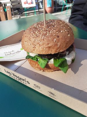 Mushroom burger at Las Vegan's - Vegan Garden Trailer in Budapest