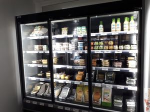 Vegan cheese at La Maison Vegane in Puteaux