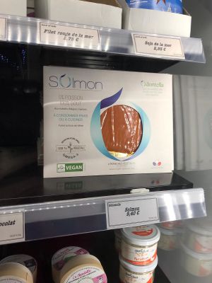 Vegan salmon, this is amazing!!!!! at La Maison Vegane in Puteaux