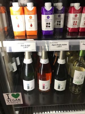 Vegan wine! at La Maison Vegane in Puteaux